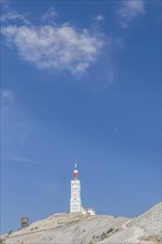 Weather station tower on the summit of Mont Ventoux, Vaucluse, Provence-Alpes-Cote d'Azur, Southern