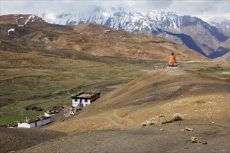 Maitreya Buddha statue in Langza village. in Himalayas. Spiti Valley, Himachal Pradesh, India, Asia