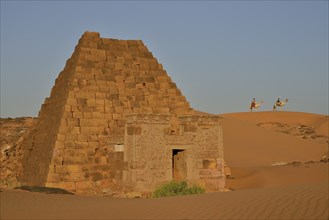 Pyramid of the south cemetery of Meroe, Black Pharaohs, Nubia, Nahr an-Nil, Sudan, Africa