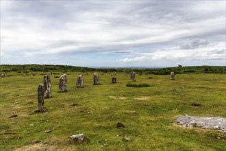 The Hurlers, Menhirs, Megaliths, Bronze Age Stone Circles, Minions, Bodmin Moor, Cornwall, England,