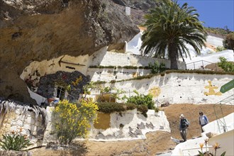 Traditional living cave dwelling in Artenara, Las Palmas province, Gran Canaria, Canary Islands,