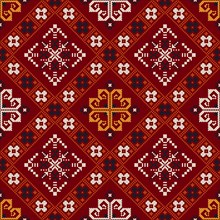 Traditional Latvian embroidery seamless pattern, vector illustration