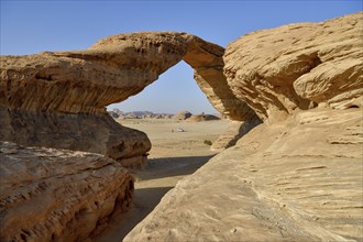 The Arch, also known as Rainbow Rock, near AlUla, Medina Province, Saudi Arabia, Arabian Peninsula,