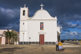 White church. San Antao. Cabo Verde. Africa