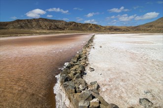 Sandbeach with salt or minerals. Sal. Pedro Da Sal. Cabo Verde. Africa