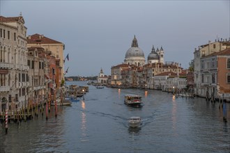 View from the bridge Ponte de L'Accademia to the Grand Canal and the Basilica Santa Maria della