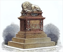 Sad Lion, monument in the cemetery of the island of Lissa commemorating the naval battle of Lissa