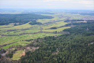 Aerial view of the area around Neumarkt in der Oberpfalz, Bavaria, Germany, Europe