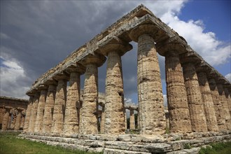 The Basilica, Temple of Hera, in Paestum, Campania, Italy, Europe