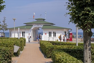 Entrance to the pier, Göhren, Rügen Island, Mecklenburg-Western Pomerania, Germany, Europe