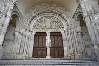 Famous tympanum of Saint-Lazare Cathedral with the Last Judgement, Autun, Département