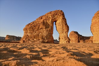 Elephant Rock or Elephant Rock in First Daylight, AlUla, Medina Province, Saudi Arabia, Arabian