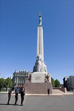 Freedom Monument, Freedom Boulevard with allegory, Statue of Freedom, Independence, Riga, Latvia,