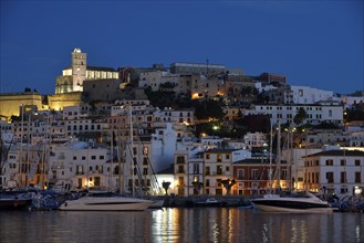 Dalt Vila of Ibiza or Eivissa, evening, Ibiza Town, Ibiza, Balearic Islands, Spain, Europe