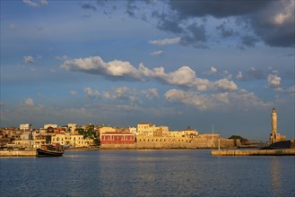 Picturesque old port of Chania is one of landmarks and tourist destinations of Crete island in the