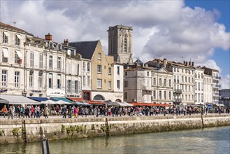 Shops and restaurants at Quai Duperre, Old Port, Old Town, La Rochelle, Atlantic Coast, Aquitaine,