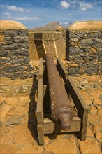 Cannon and loop-hole. Ciudad Velha. Cidade Velha. Santiago. Cabo Verde. Africa