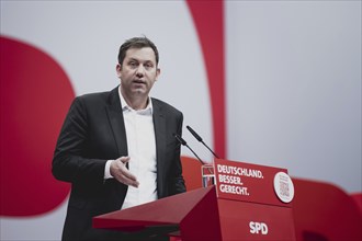 Lars Klingbeil, SPD-Parteivorsitzender, aufgenommen im Rahmen des Bundesparteitags der