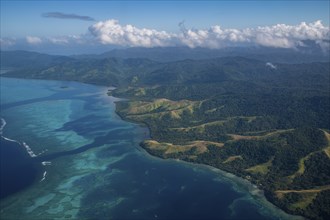 Aerial of Vanua Levu, Fiji, South Pacific, Oceania