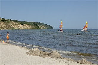 Sailing boats, Nordperd, Südstrand, Göhren, Rügen Island, Mecklenburg-Western Pomerania, Germany,