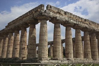 The Basilica, Temple of Hera, in Paestum, Campania, Italy, Europe