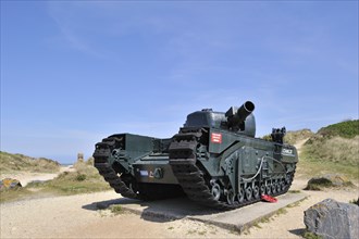 AVRE Churchill MK VIII tank at Juno Beach, Courseulles-sur-Mer, Normandy, France, Europe