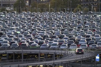 Full car park P2, at Cologne-Bonn Airport, North Rhine-Westphalia, Germany, Europe