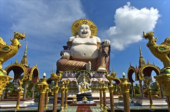 Laughing Buddha, Buddhist temple Wat Plai Laem, Koh Samui, Thailand, Asia