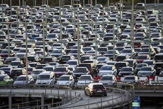 Full car park P2, at Cologne-Bonn Airport, North Rhine-Westphalia, Germany, Europe