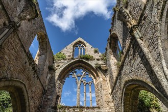 Paimpol, France, July 28, 2018: The Abbey of Beauport, Cotes-d'Armor, Brittany, France. Old Abbaye