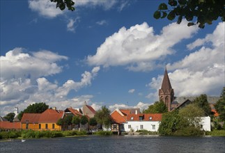 View at the Danish city Assens on the west coast of the island of Funen