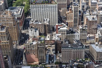 Aerial View of Manhattan. Residential blocks from above. Travel to New York City, business and