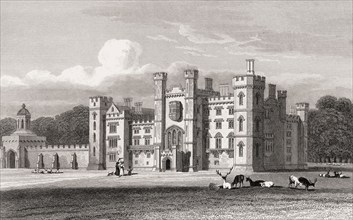 Duns Castle, Duns, Berwickshire, Scotland, 19th century, from Modern Athens by Th. H. Shepherd