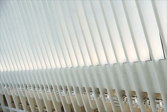 New York City, USA, June 24, 2018: Interior View of World Trade Center Transportation Hub or Oculus