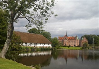 Egeskov castle located in the south of the island of Funen in Denmark