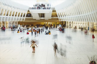 New York City, USA, June 24, 2018: Interior view of World Trade Center Transportation Hub or Oculus