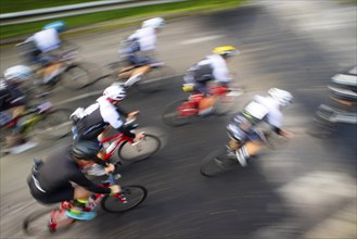 Photo with blur on a competitive road bike race