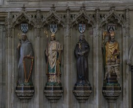 Salisbury, United Kingdom, 8 September, 2022: statues of archbishops in the side nave of the