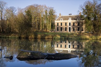 The manorial estate Oud-Amelisweerd on the banks of the river Kromme Rijn near Bunnik