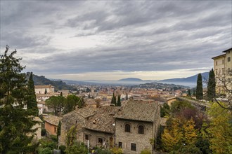 A view over the rooftops of the historic old town center of Spoleto