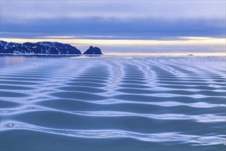 Wave pattern on the Arctic Ocean at the coast of Svalbard