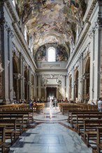 Rome, Italy, August 18, 2016: Interior view of church of St. Ignatius of Loyola. It is a Roman