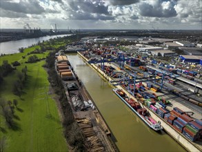 Duisburg, North Rhine-Westphalia, Germany, industrial landscape, Port of Duisburg, container port,