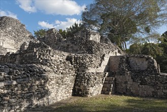 The ruins of the ancient Mayan city of Becan, Campeche, Mexico, Central America