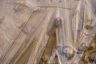 Beautiful abstract ice pattern at a lakeshore