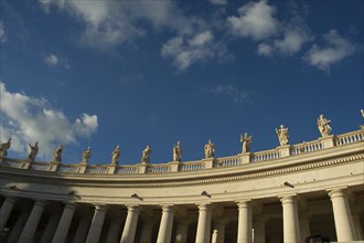 Architectural details Portico of Bernini in Vatican City Italy