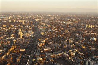 Elevated view of a London at sunset London. England