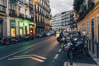 Madrid, Spain, August 31, 2021: Street scene in Chueca Quarter a trendy quarter, known as Madrid