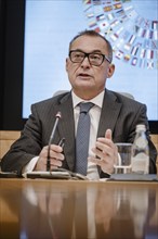 President of the Federal Bank, Dr Joachim Nagel, photographed during the joint press conference