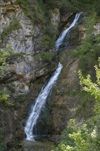 Waterfall, Laintal, Mittenwald, Werdenfelser Land, Alps, Upper Bavaria, Bavaria, Germany, Europe